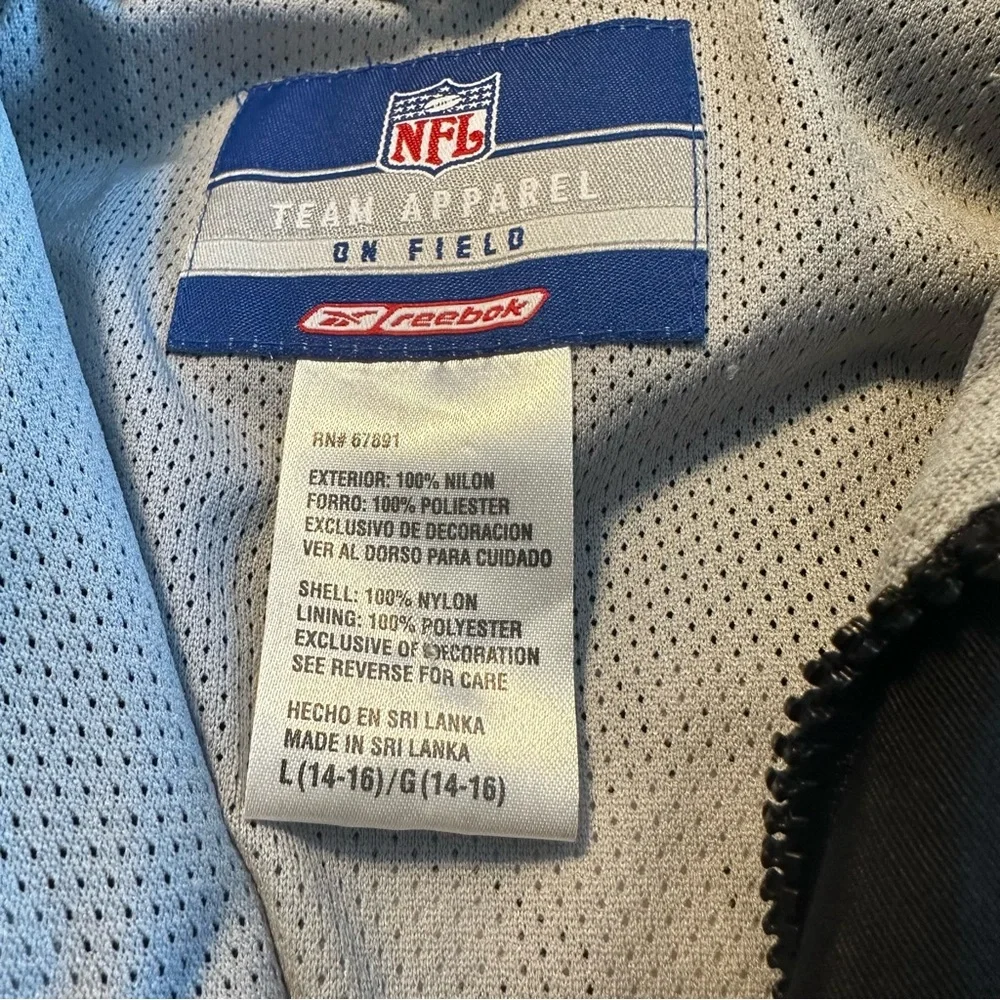 Reebok NFL Tampa Bay Buccaneers Kids Jacket LG 14-16‎ On Field Windbreaker Black